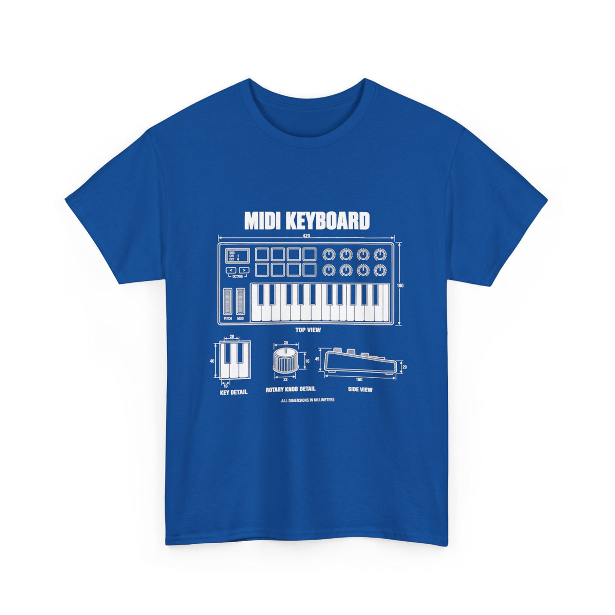 MIDI Keyboard Blueprint T-Shirt
