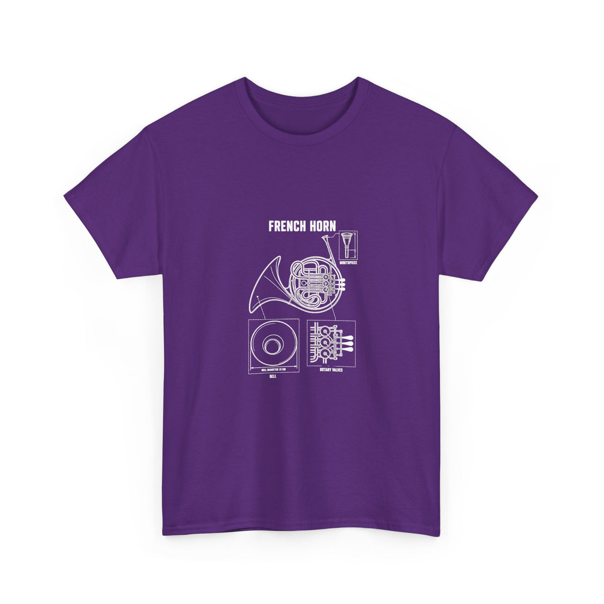 French Horn Blueprint T-Shirt