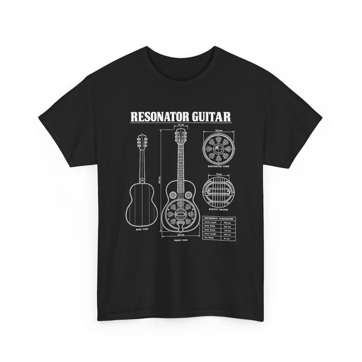 Resonator Guitar Blueprint T-Shirt