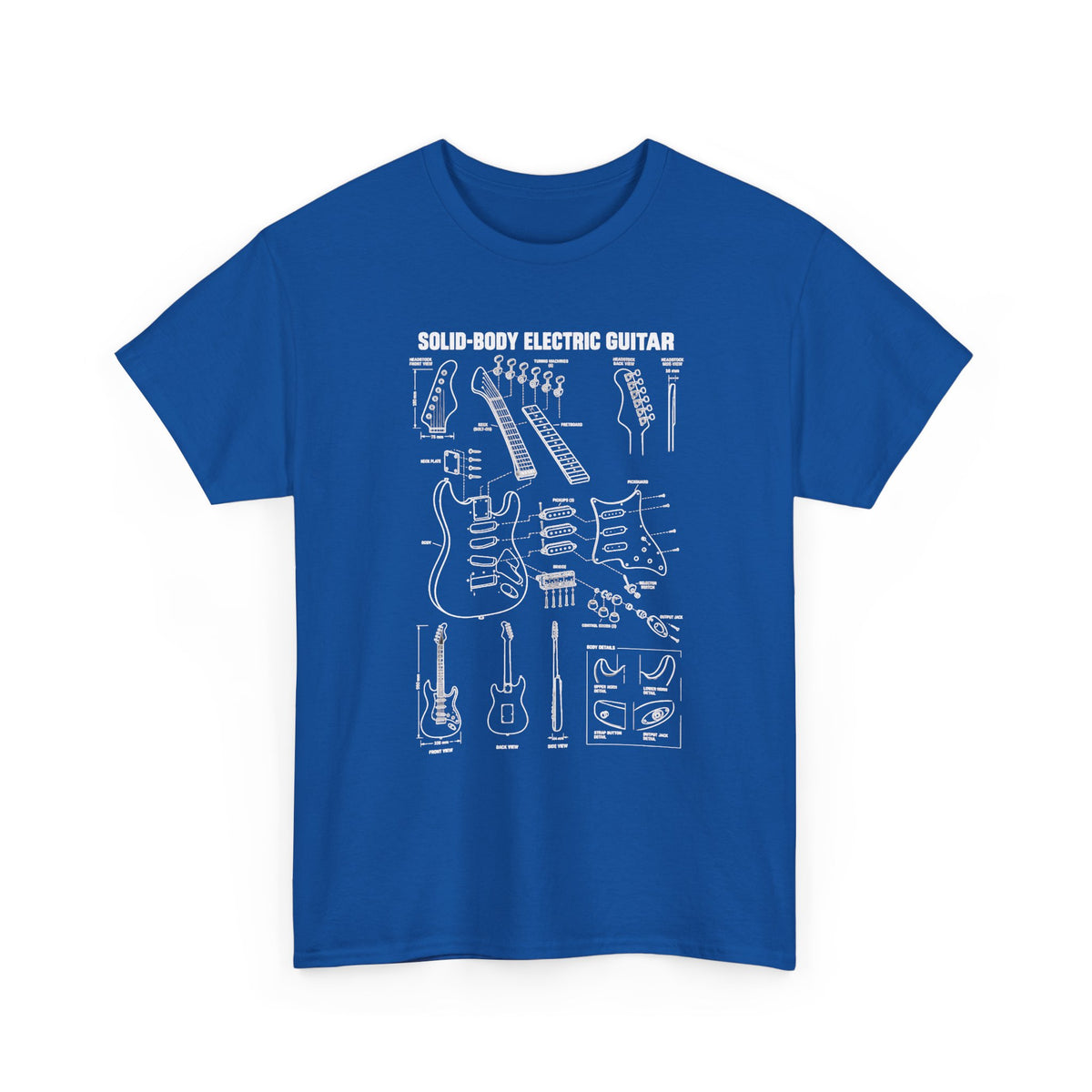 Solid-Body Electric Guitar Blueprint T-Shirt