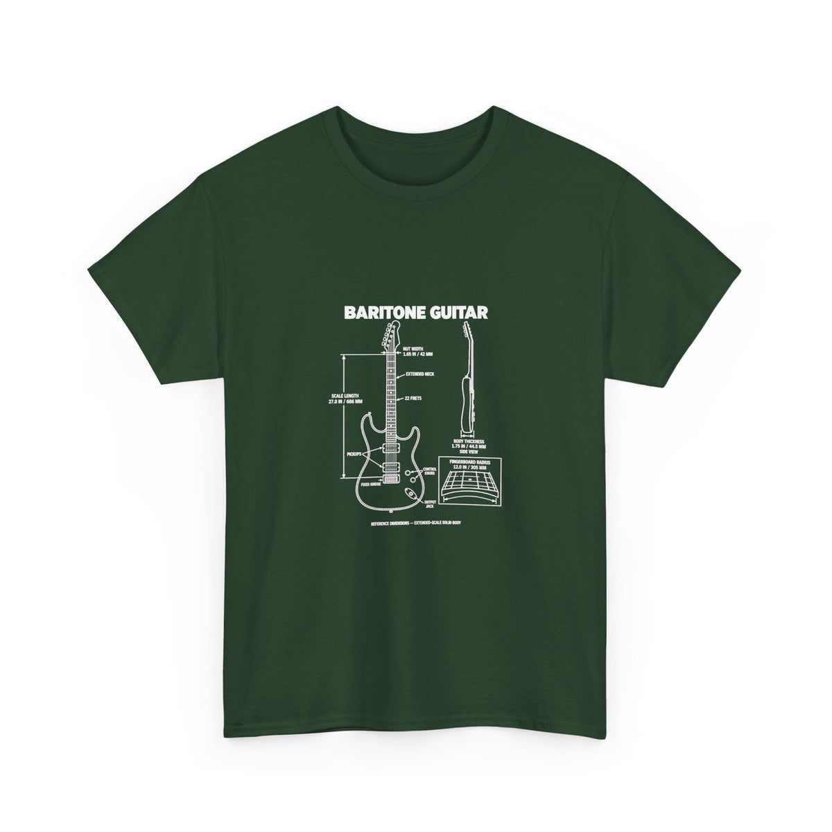 Baritone Guitar Blueprint T-Shirt