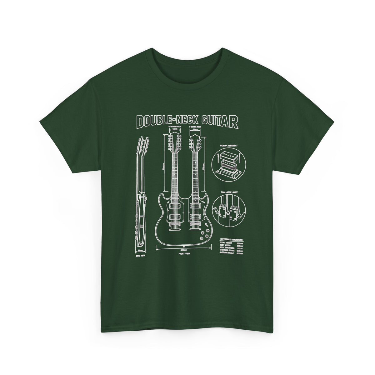 Double-Neck Guitar Blueprint T-Shirt