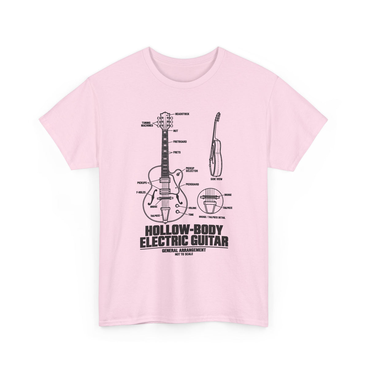 Hollow-Body Electric Guitar Blueprint T-Shirt