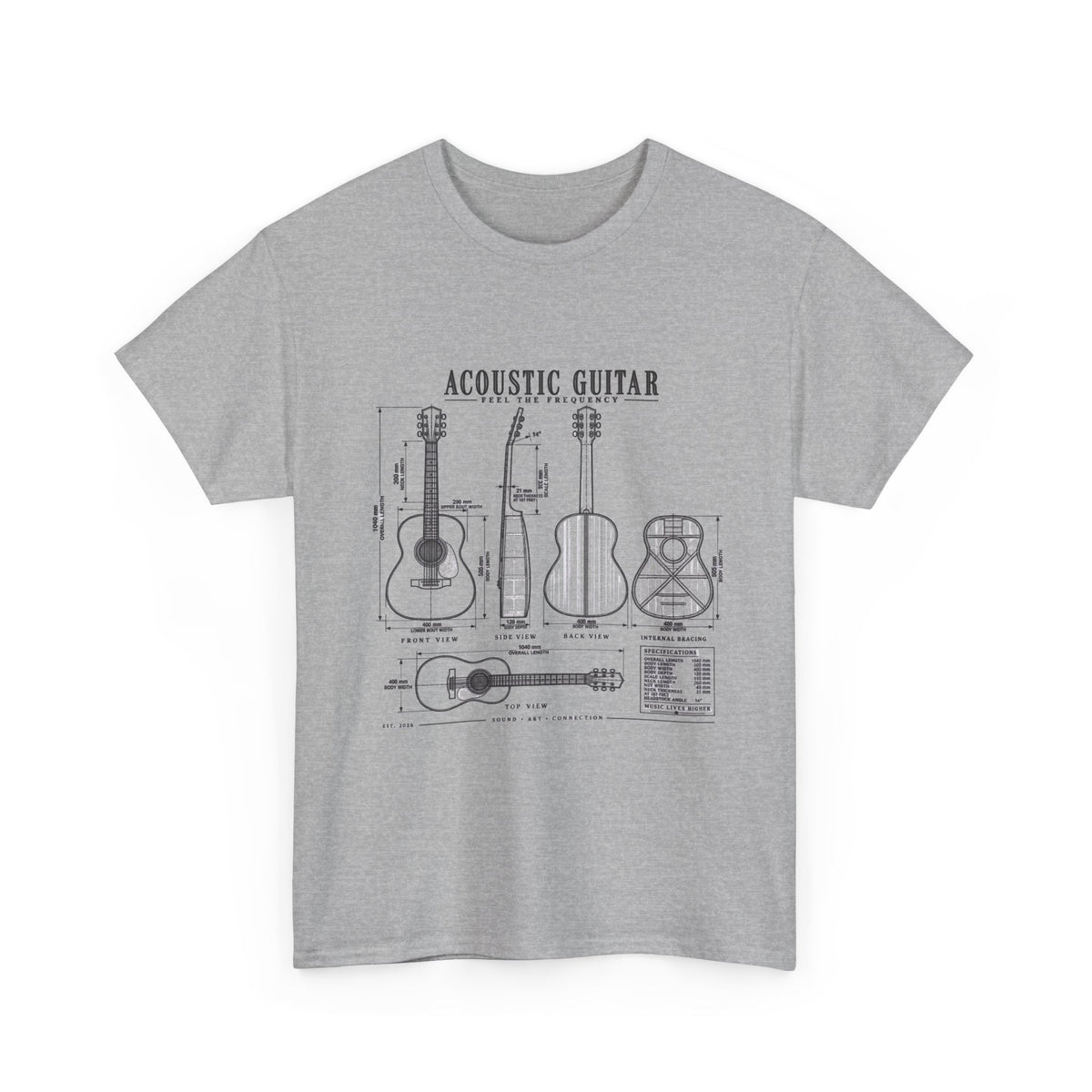 Acoustic Guitar Blueprint T-Shirt