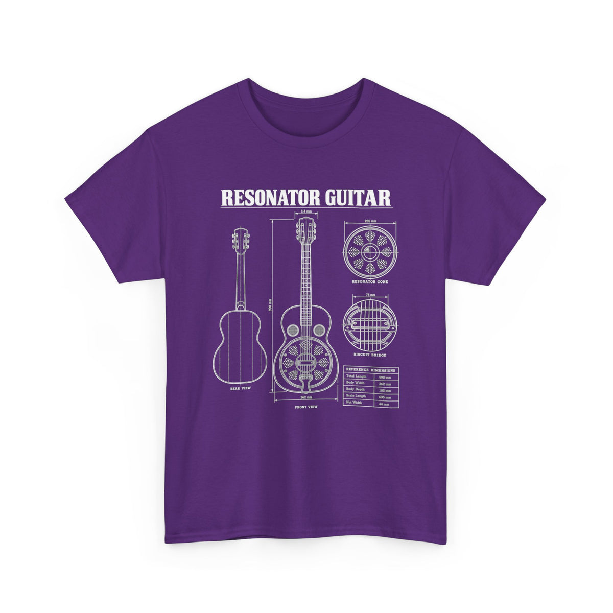 Resonator Guitar Blueprint T-Shirt