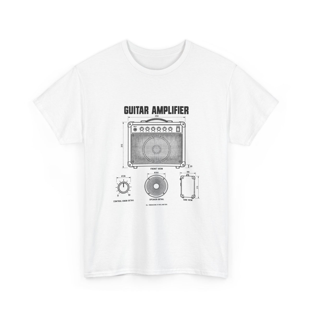 Guitar Amplifier Blueprint T-Shirt