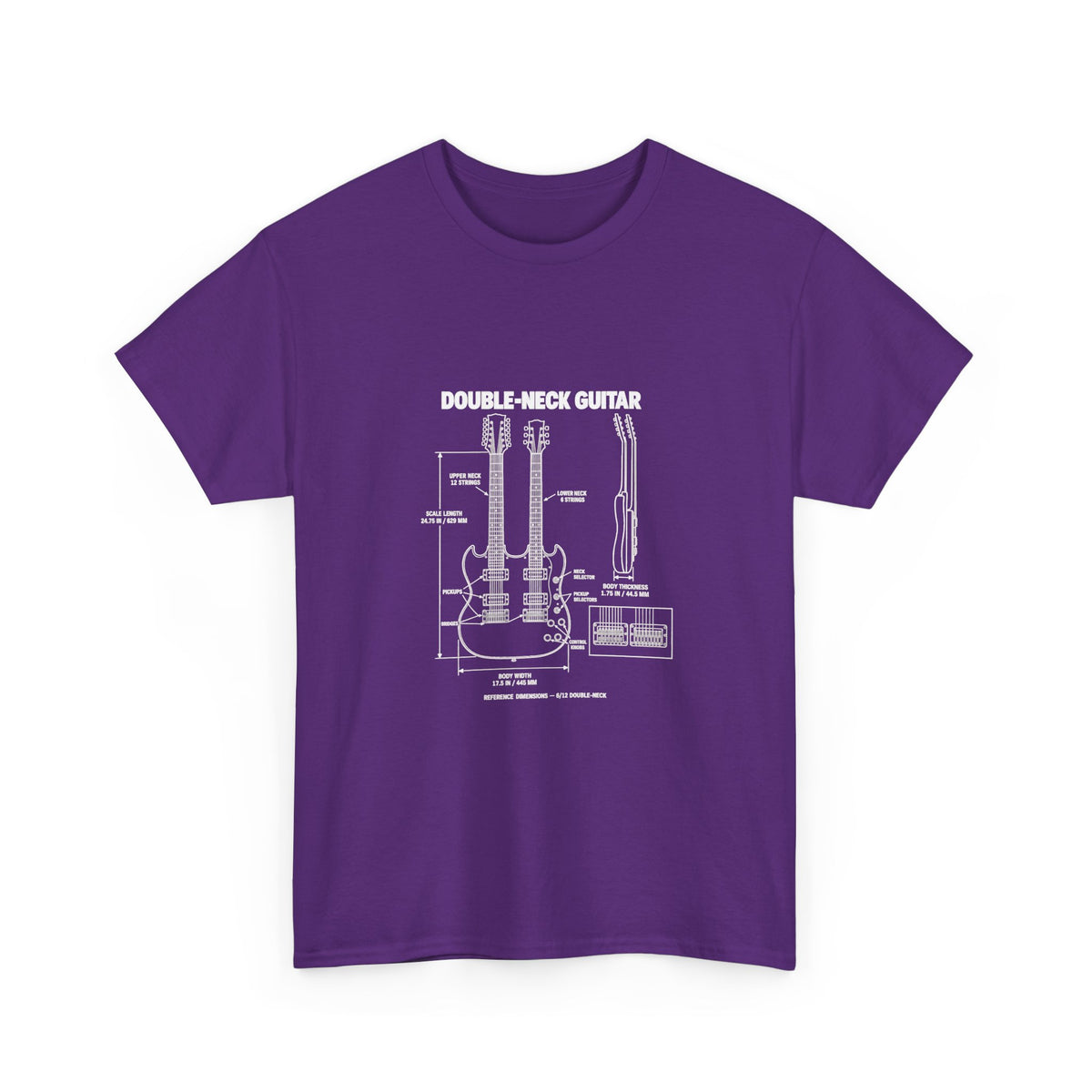 Double-Neck Guitar Blueprint T-Shirt