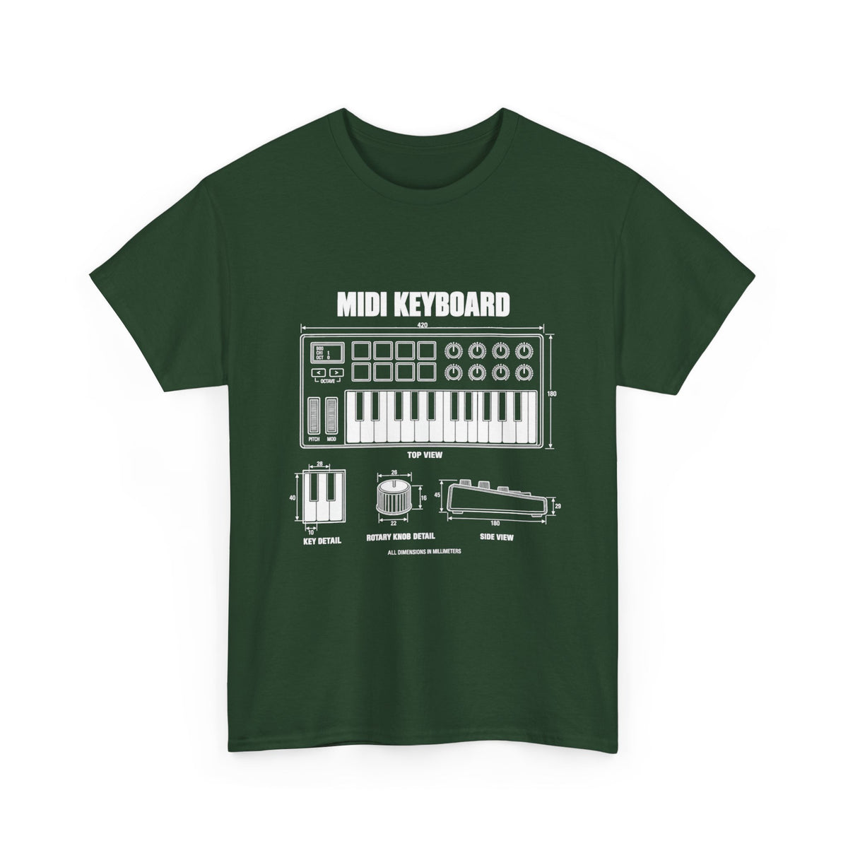 MIDI Keyboard Blueprint T-Shirt