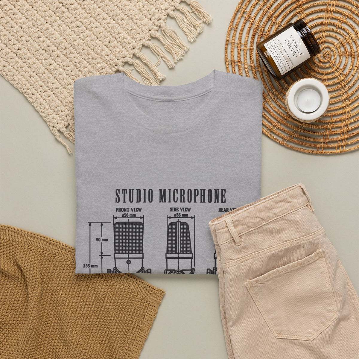 Studio Microphone Blueprint T-Shirt