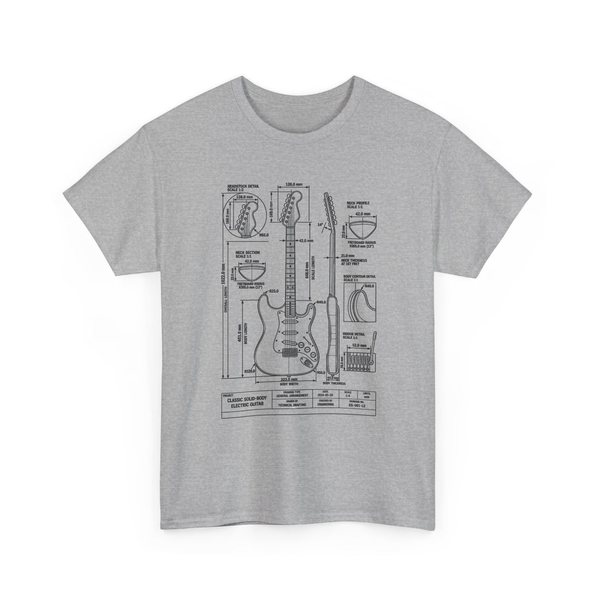 Electric Guitar Blueprint T‑Shirt