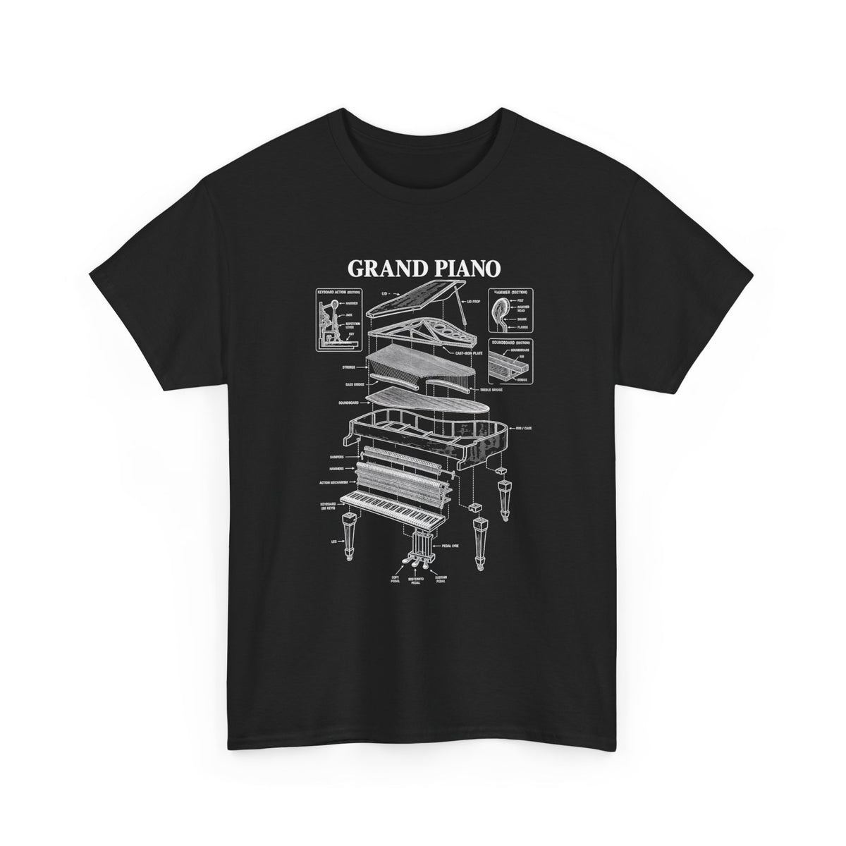 Grand Piano Blueprint T-Shirt