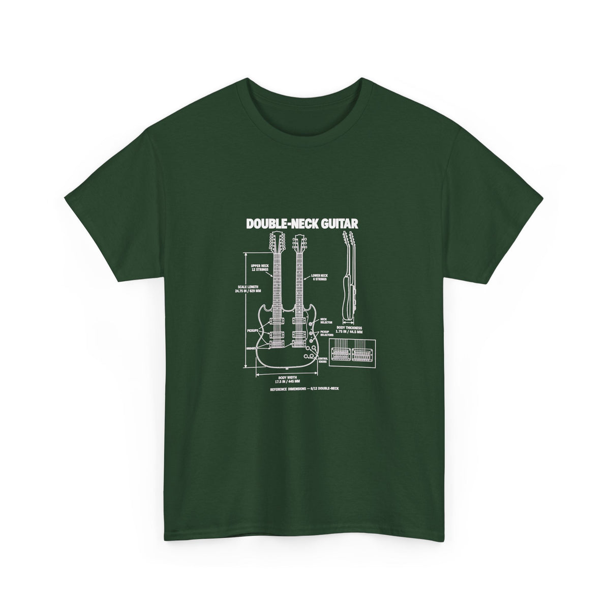 Double-Neck Guitar Blueprint T-Shirt