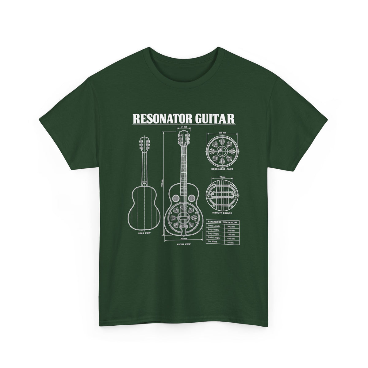 Resonator Guitar Blueprint T-Shirt