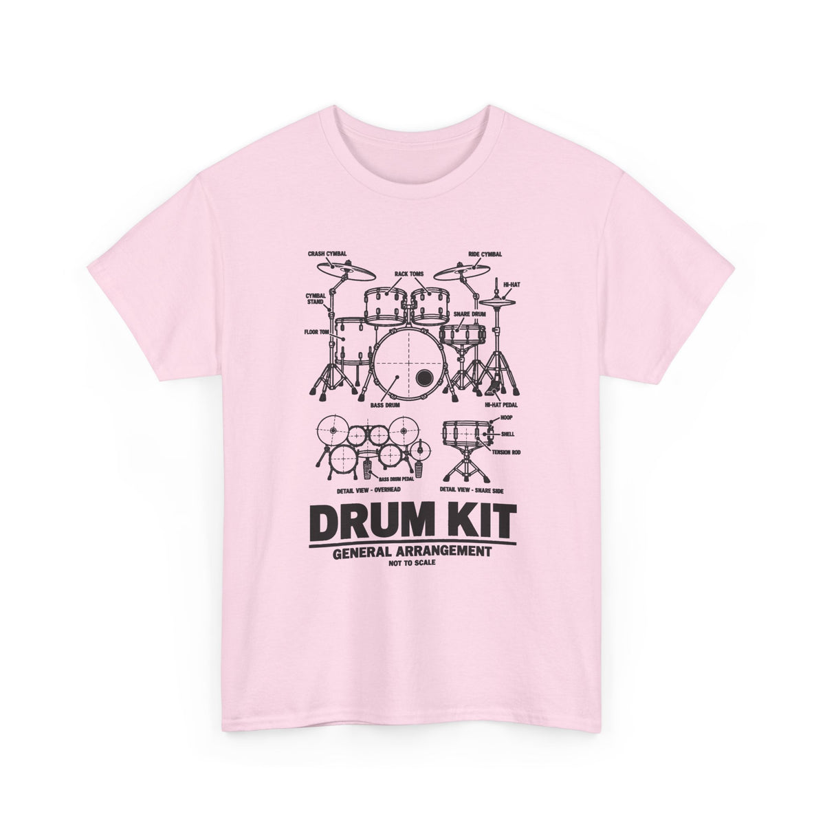 Drum Kit Blueprint T-Shirt