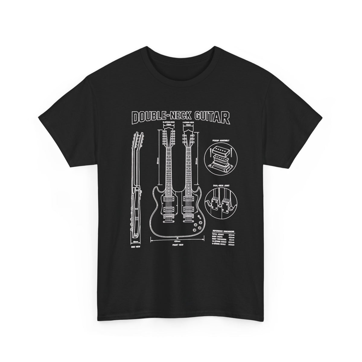 Double-Neck Guitar Blueprint T-Shirt