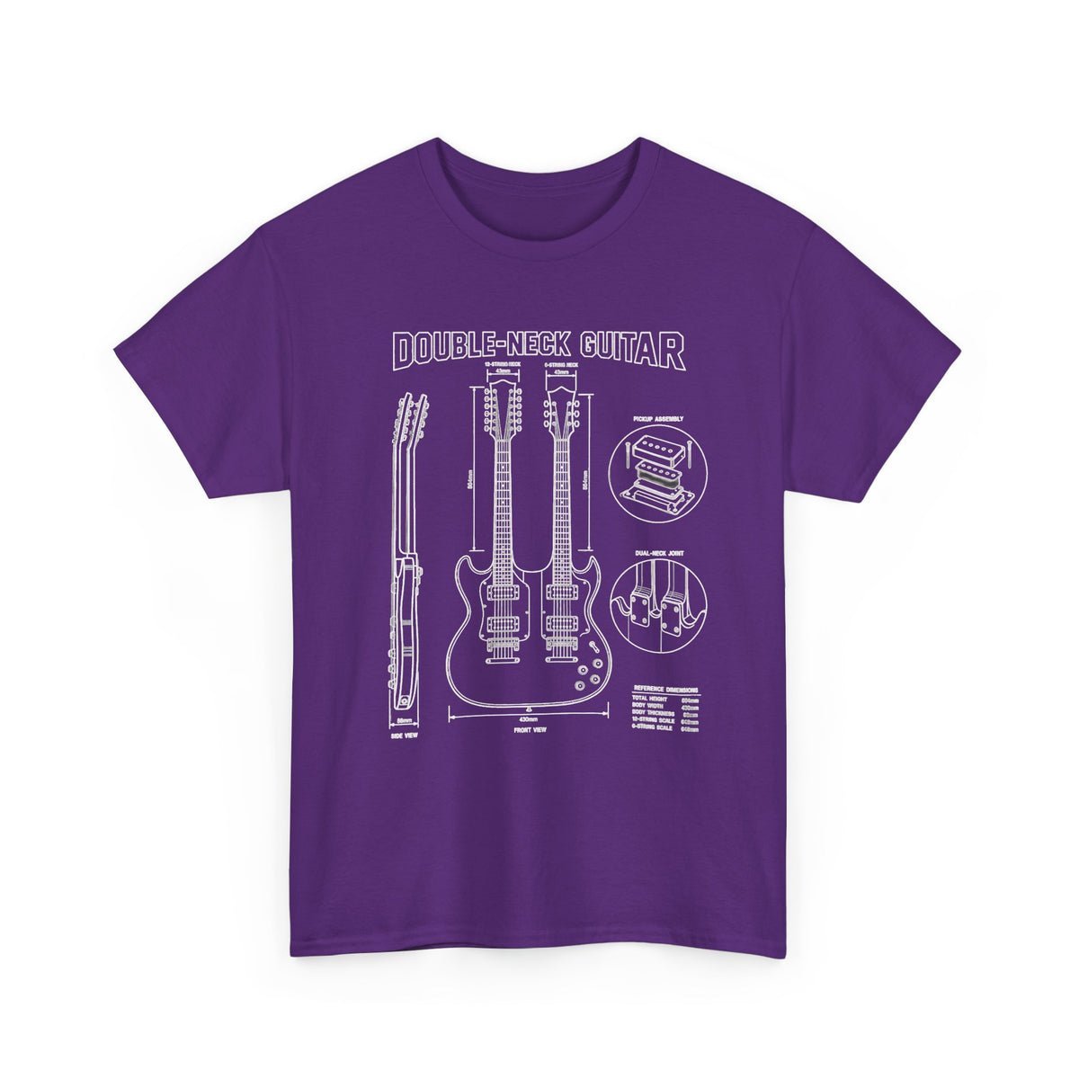 Double-Neck Guitar Blueprint T-Shirt