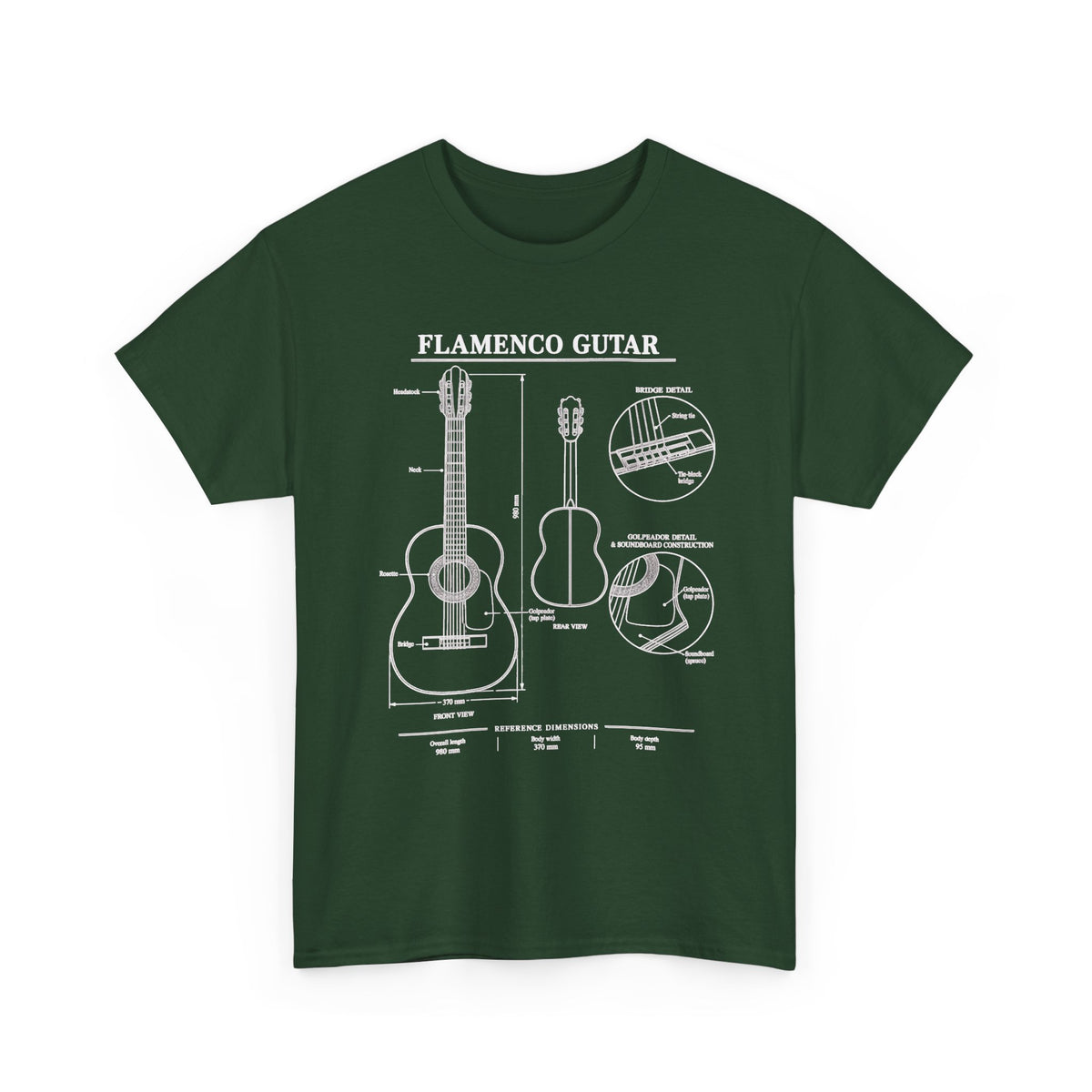Flamenco Guitar Blueprint T-Shirt