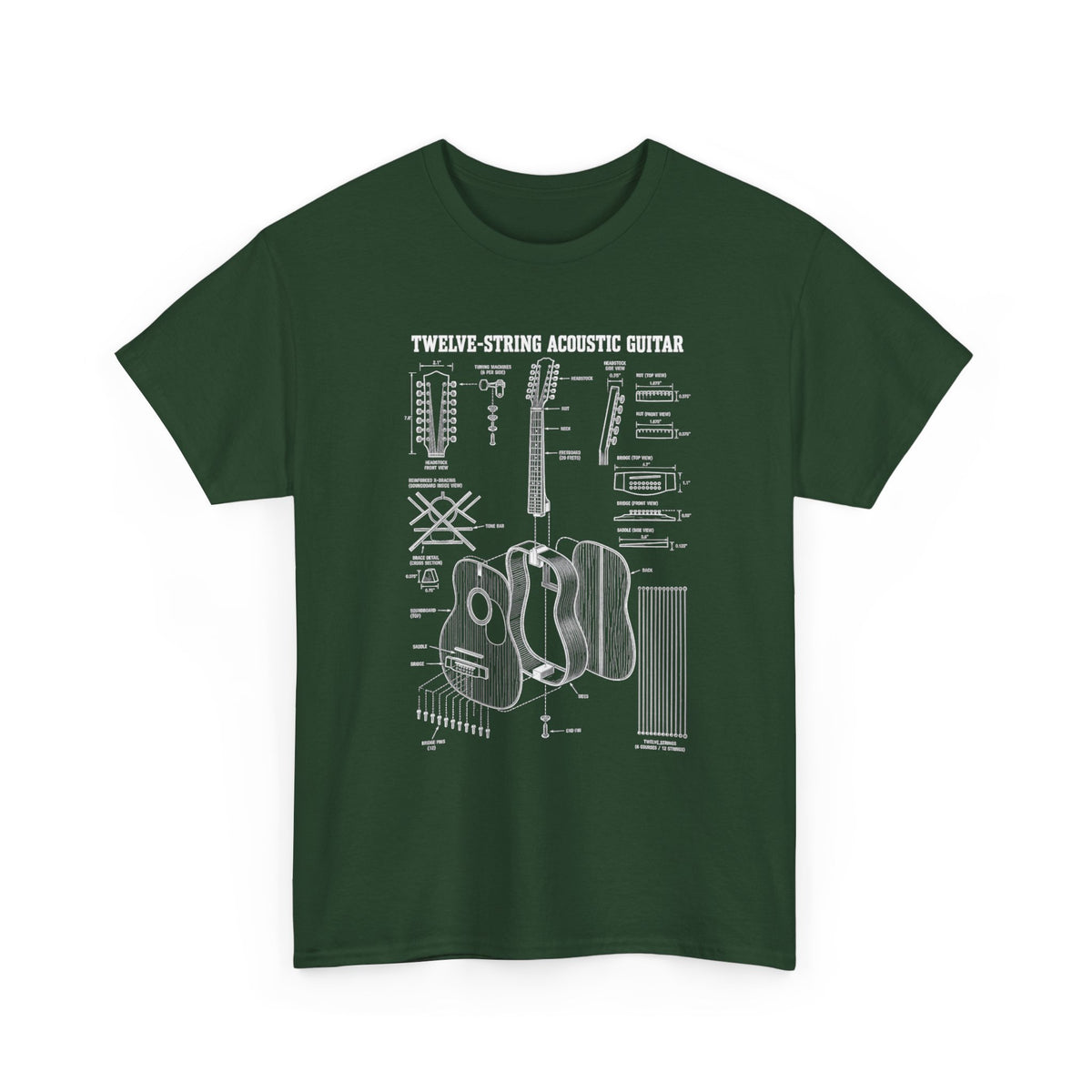 Acoustic Guitar Blueprint T-Shirt