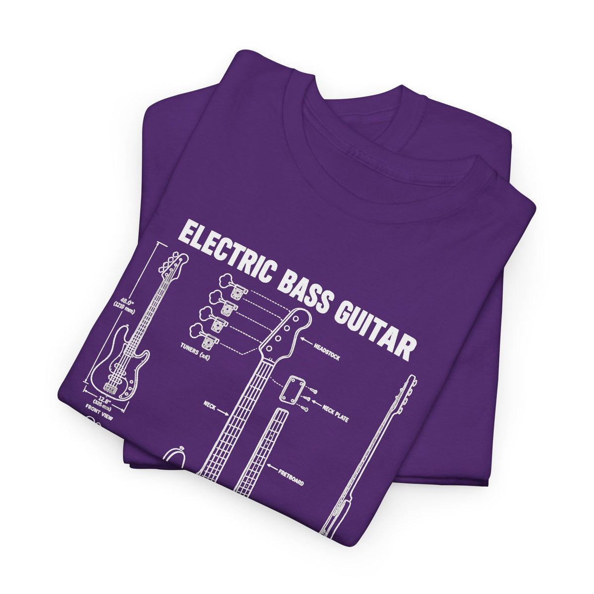 Electric Bass Guitar Blueprint T-Shirt