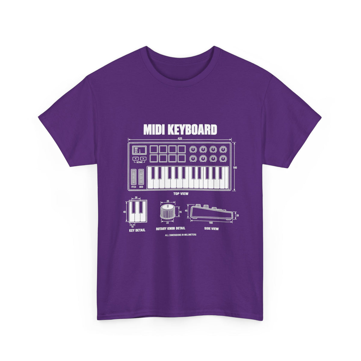 MIDI Keyboard Blueprint T-Shirt