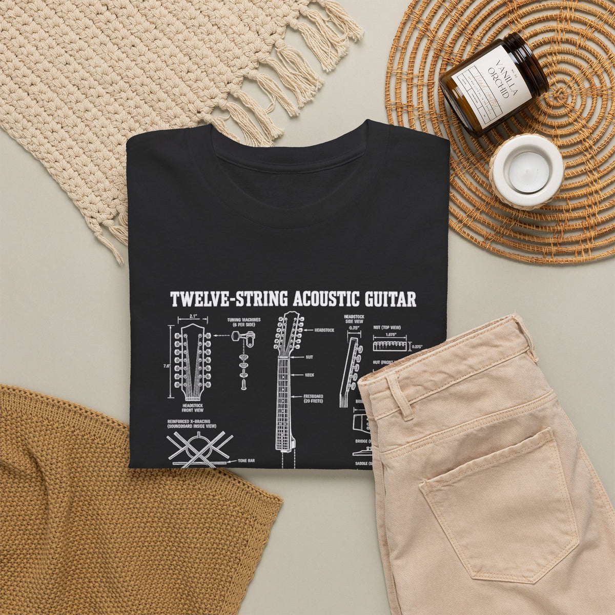 Acoustic Guitar Blueprint T-Shirt