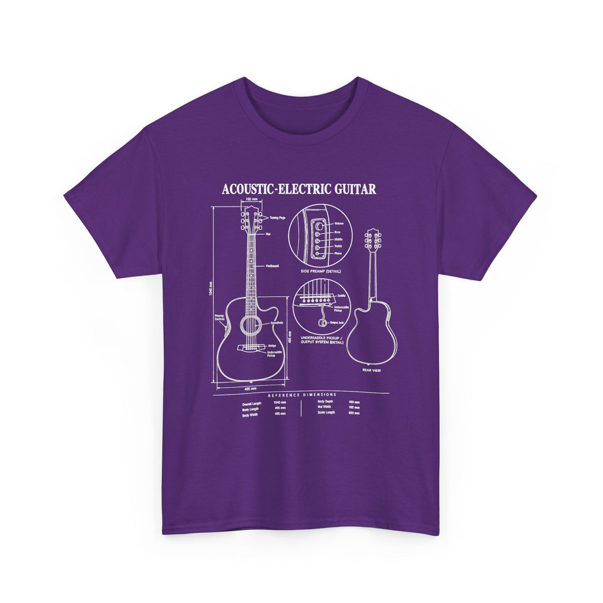 Acoustic-Electric Guitar Blueprint T-Shirt