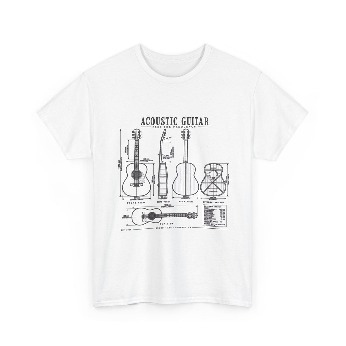 Acoustic Guitar Blueprint T-Shirt