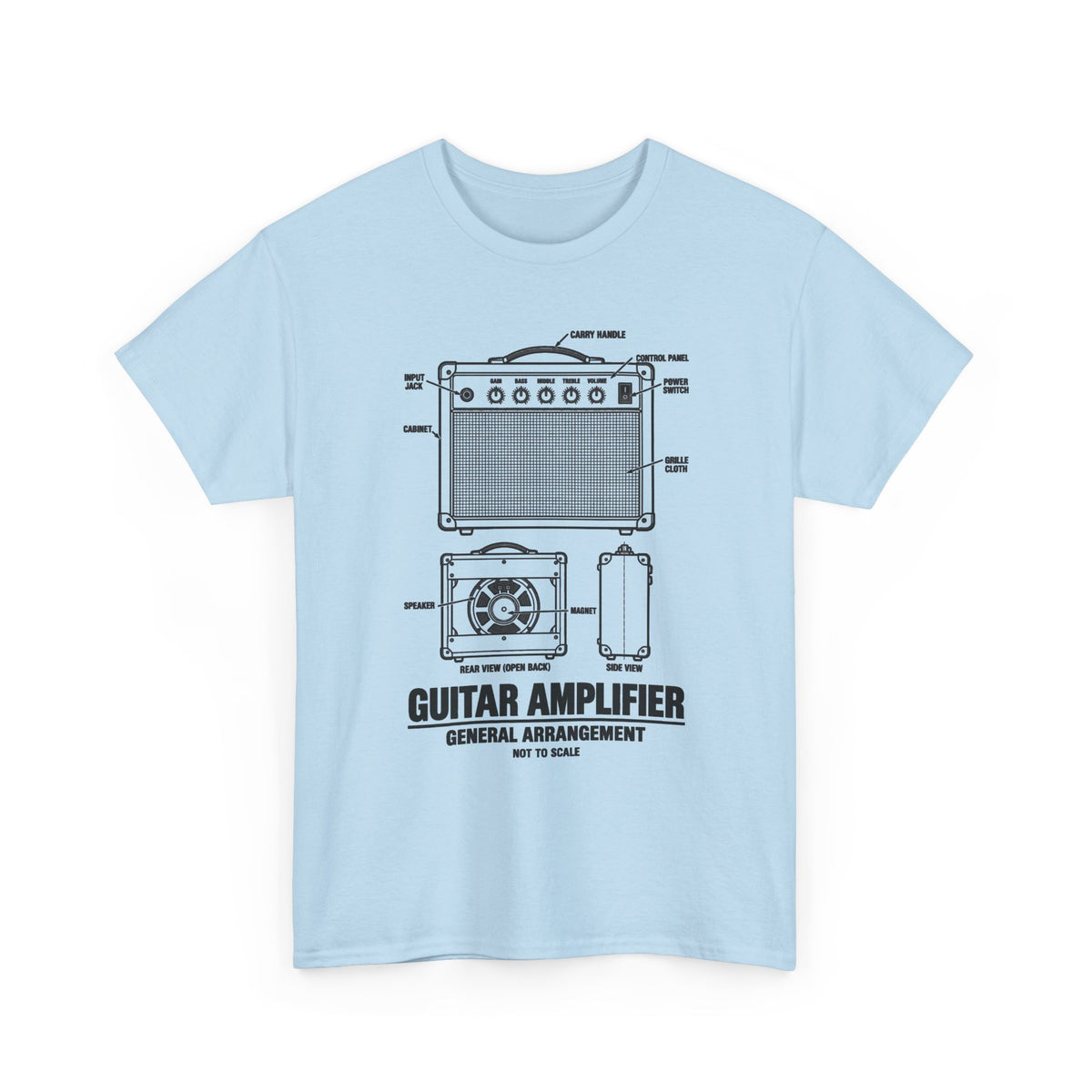 Guitar Amplifier Blueprint T-Shirt