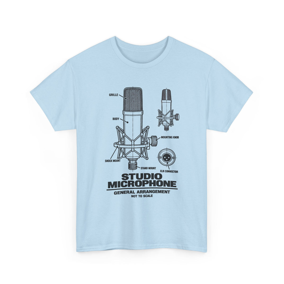 Studio Microphone Blueprint T-Shirt