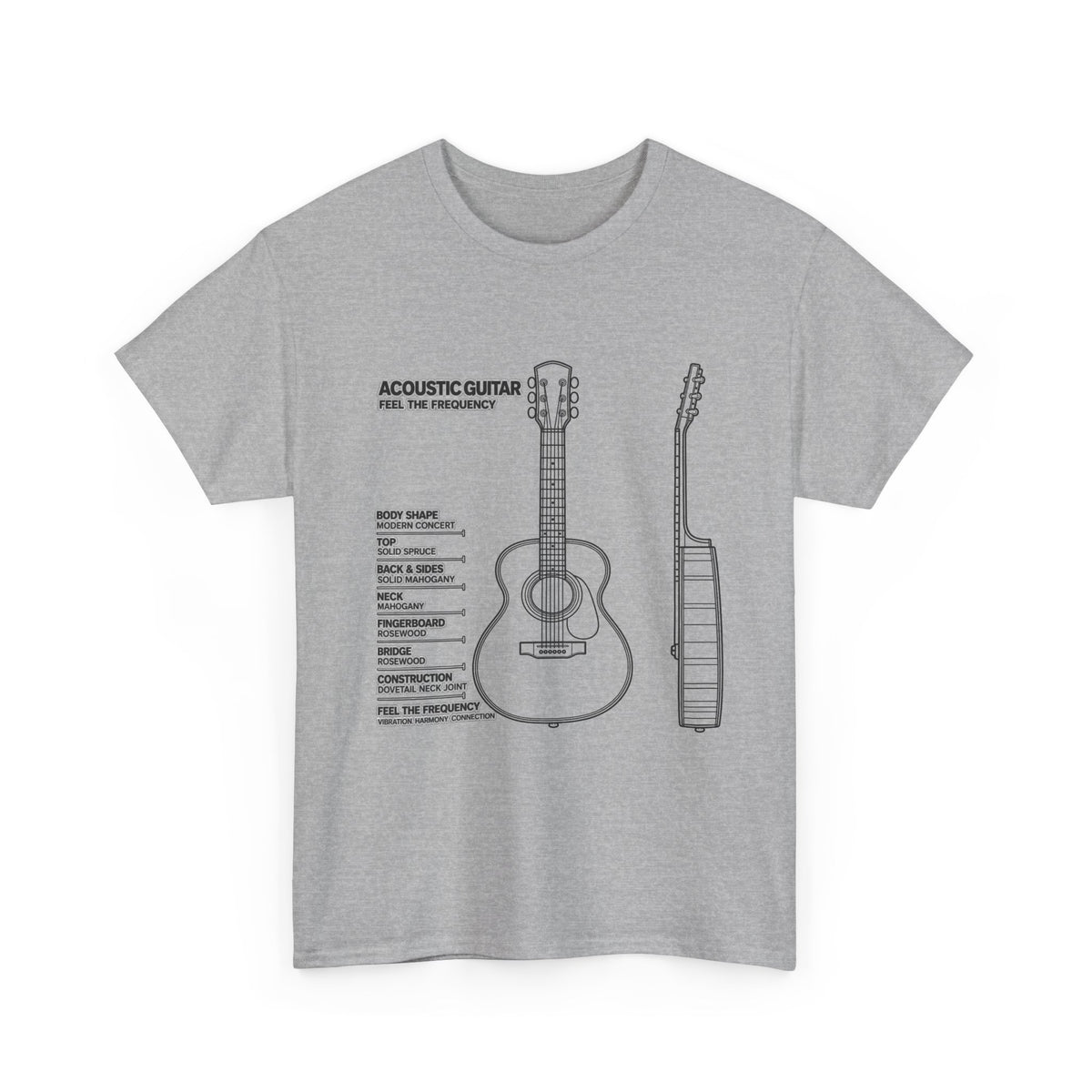 Acoustic Guitar Blueprint T-Shirt: