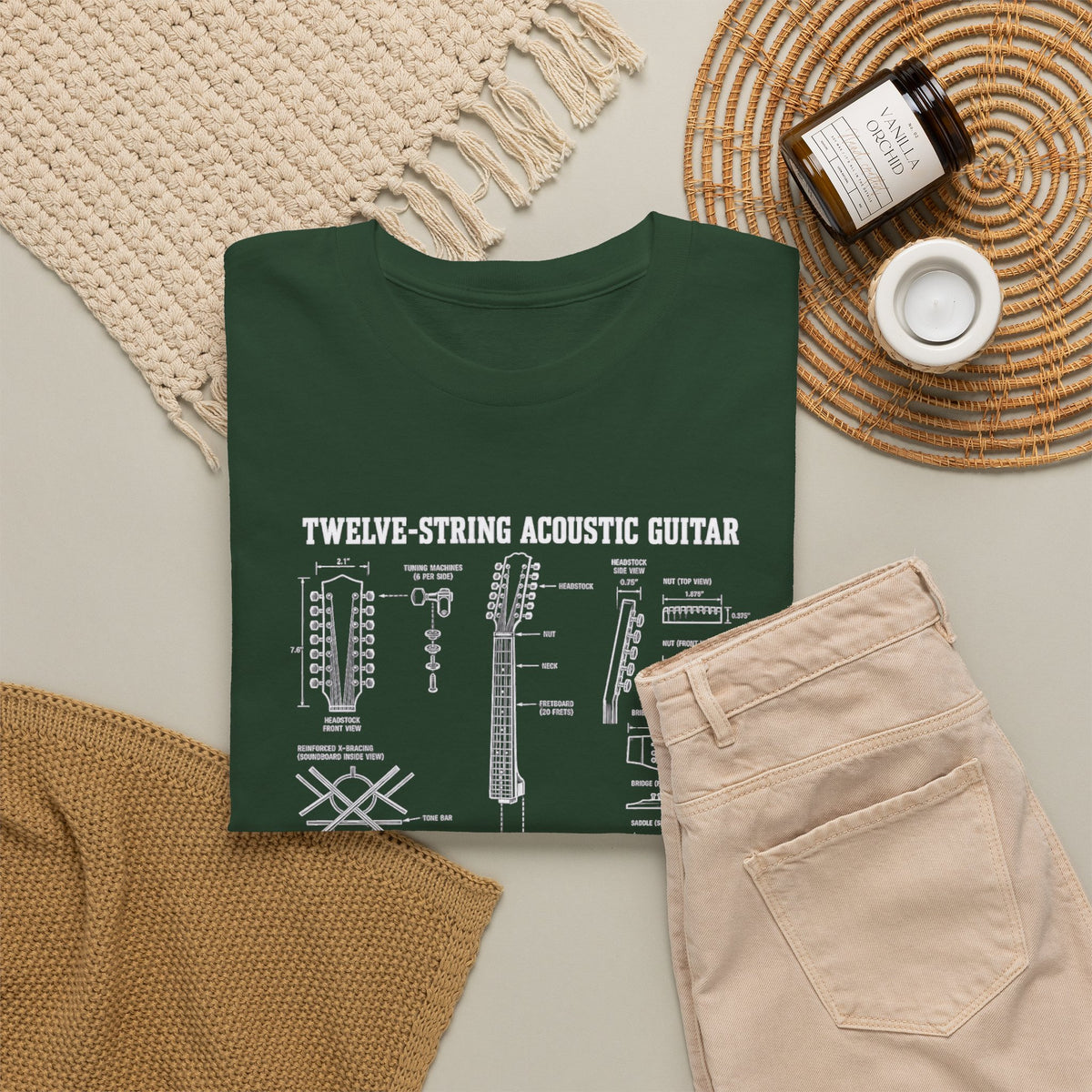 Acoustic Guitar Blueprint T-Shirt