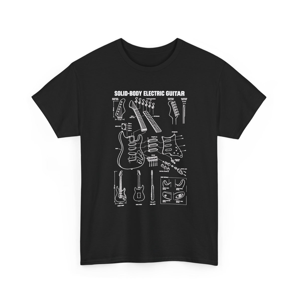 Solid-Body Electric Guitar Blueprint T-Shirt
