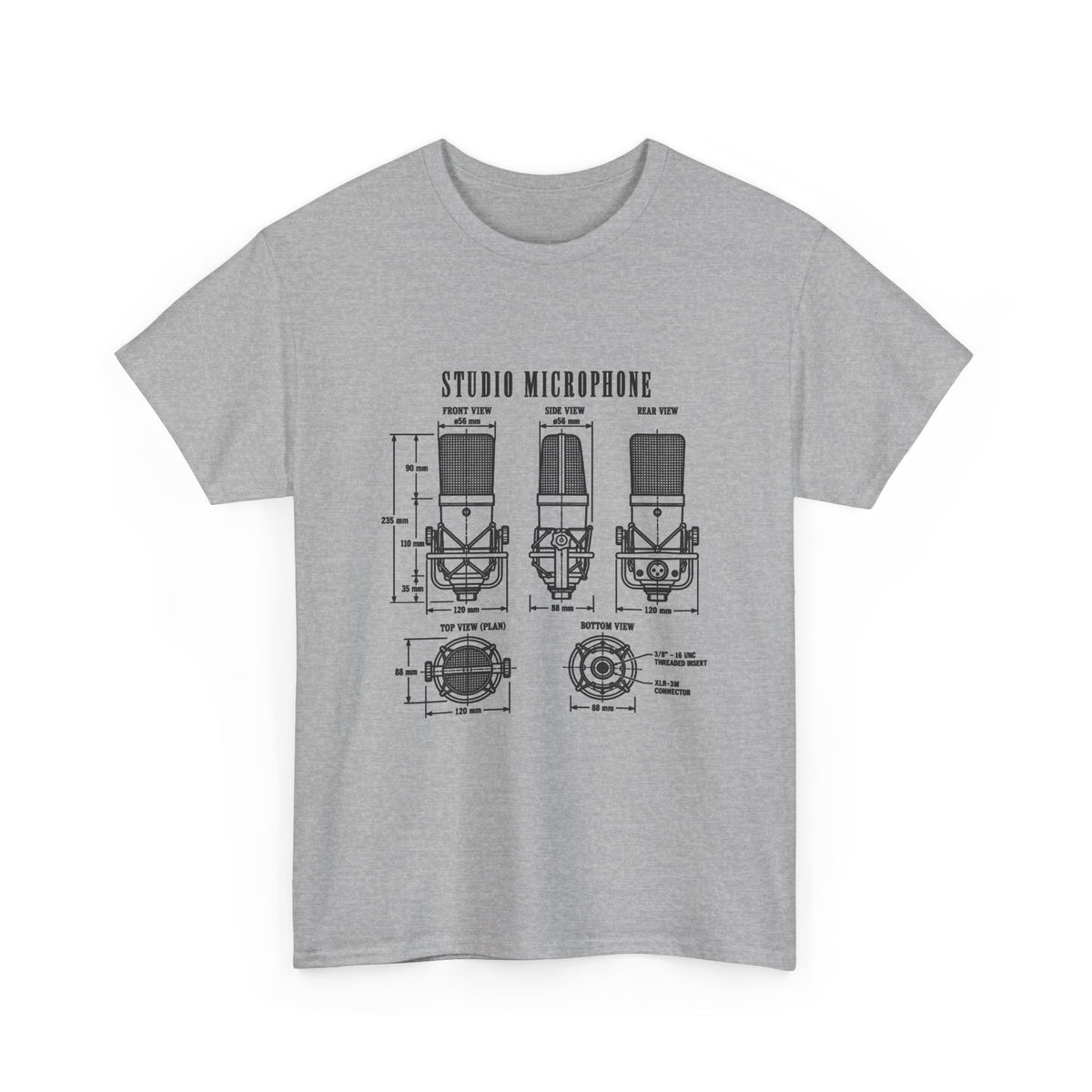 Studio Microphone Blueprint T-Shirt