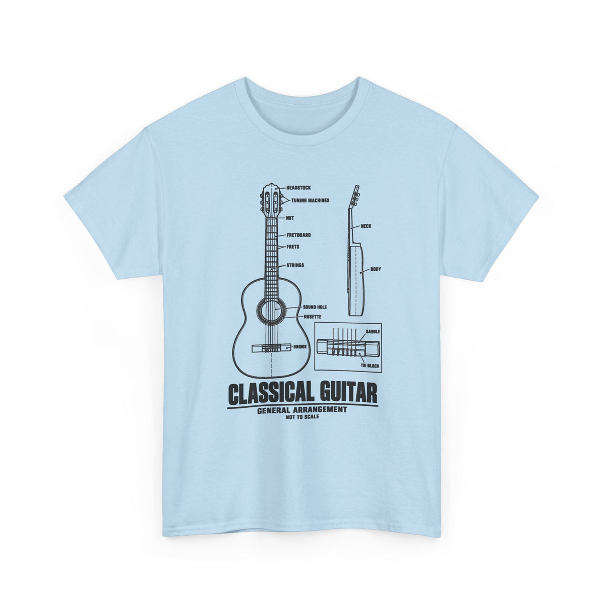 Classical Guitar Blueprint T-Shirt