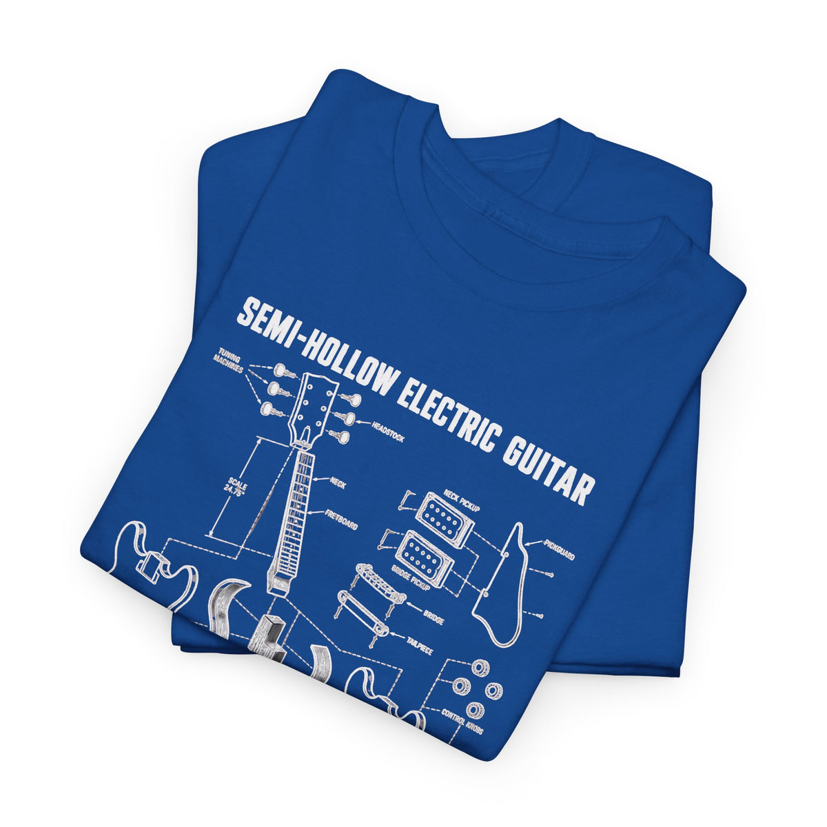 Baritone Electric Guitar Blueprint T-Shirt