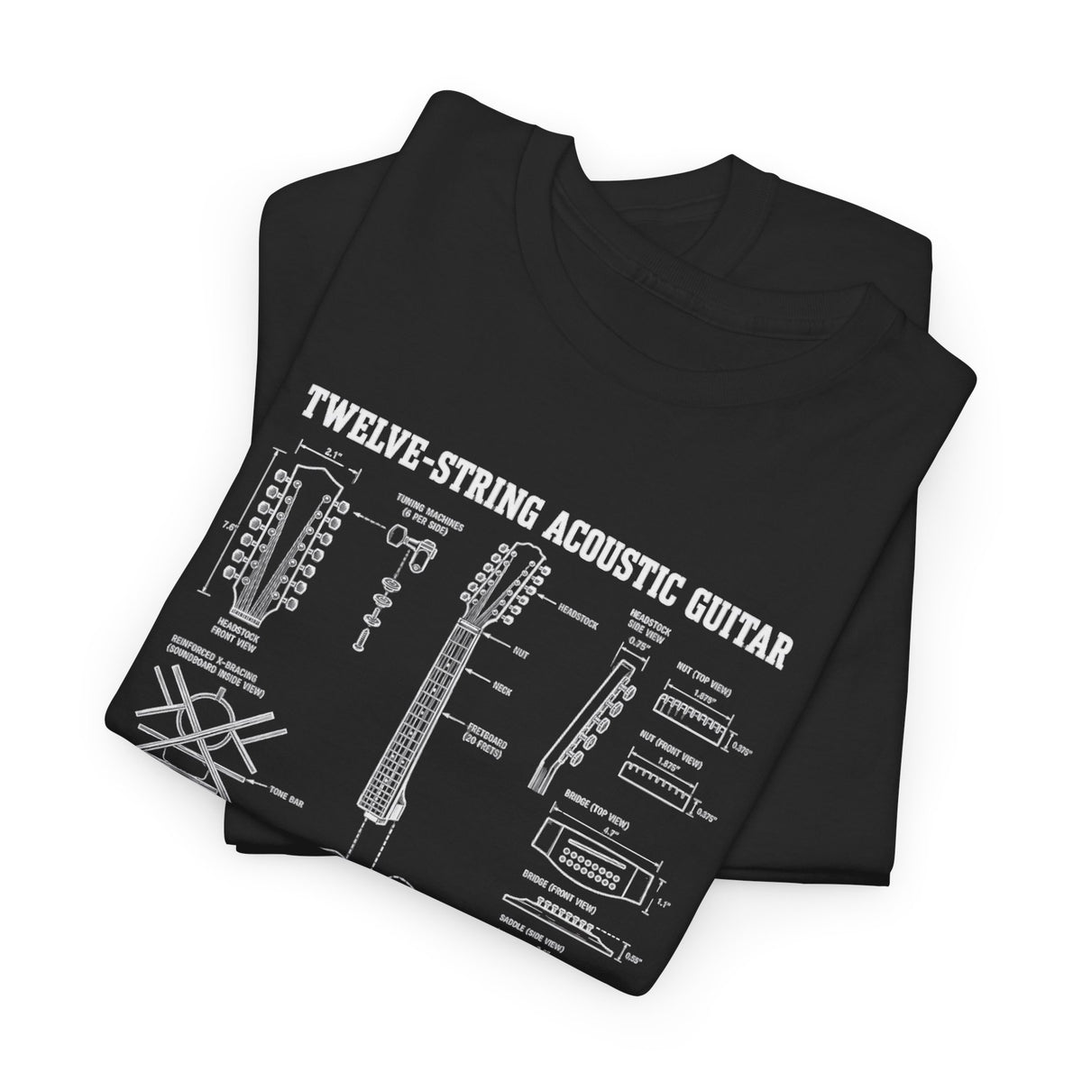 Acoustic Guitar Blueprint T-Shirt