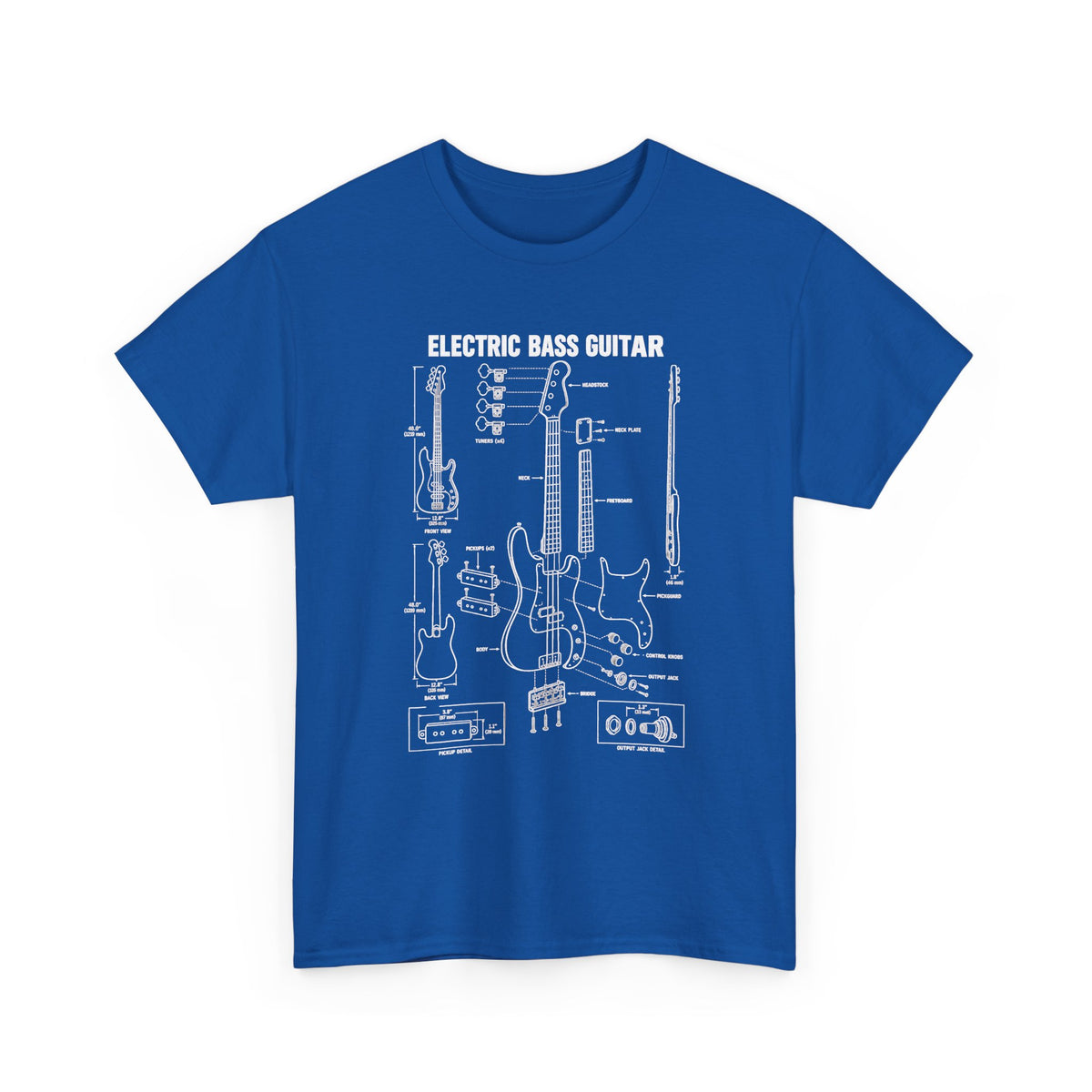 Electric Bass Guitar Blueprint T-Shirt