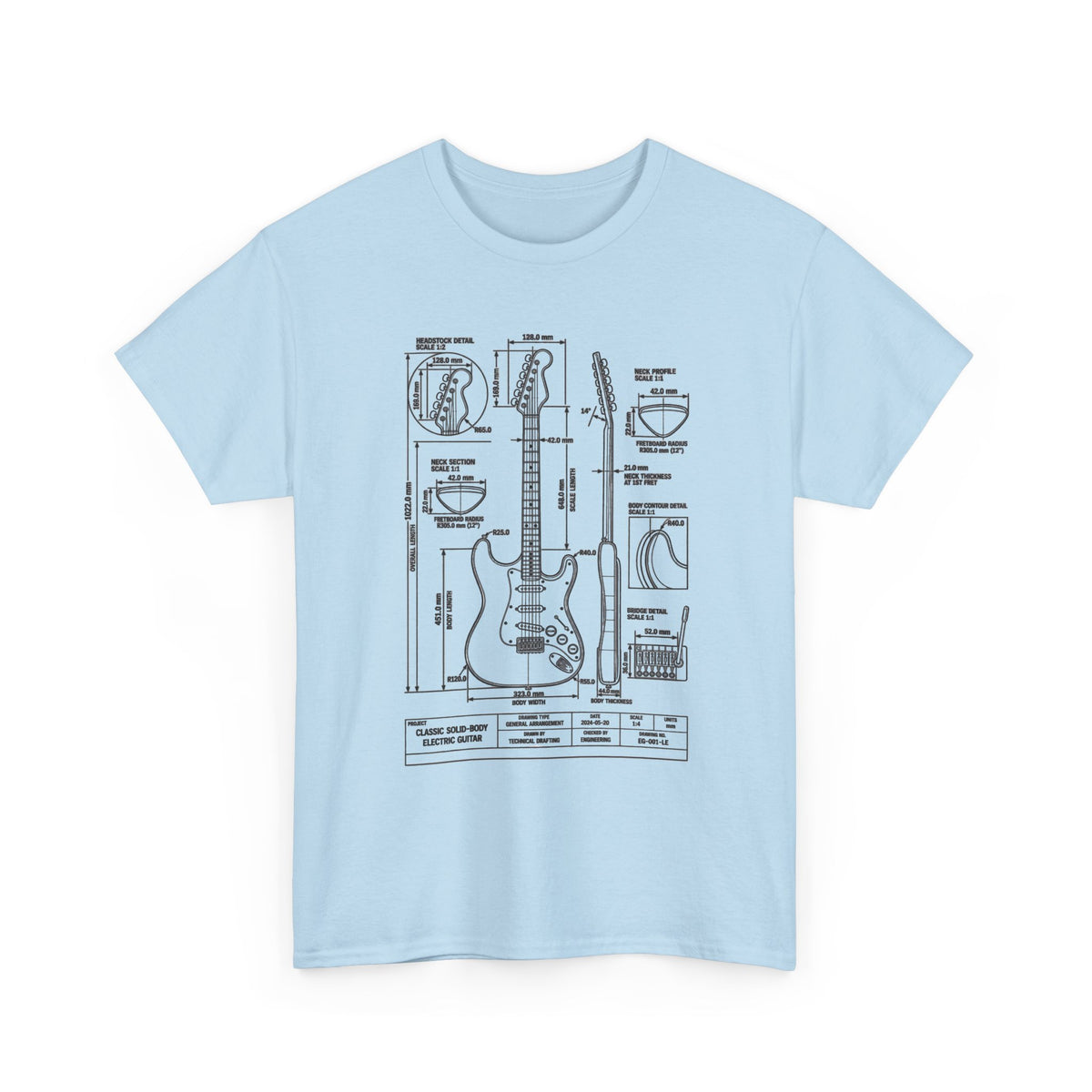 Electric Guitar Blueprint T‑Shirt