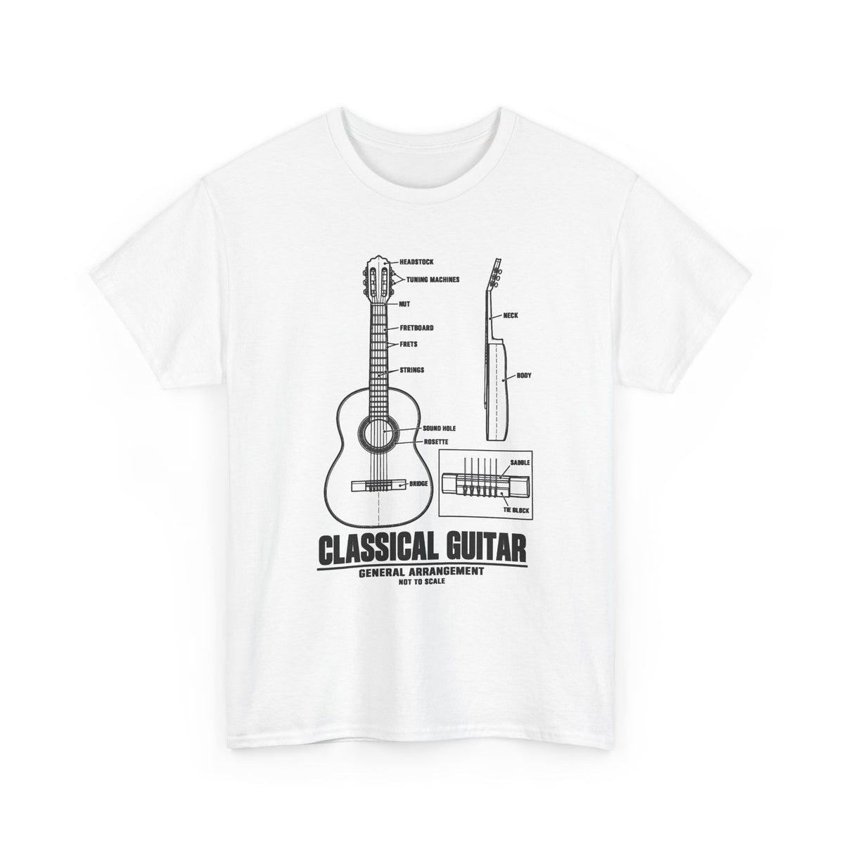 Classical Guitar Blueprint T-Shirt