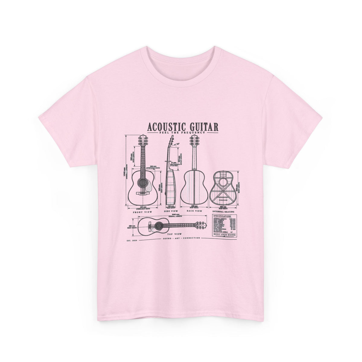 Acoustic Guitar Blueprint T-Shirt