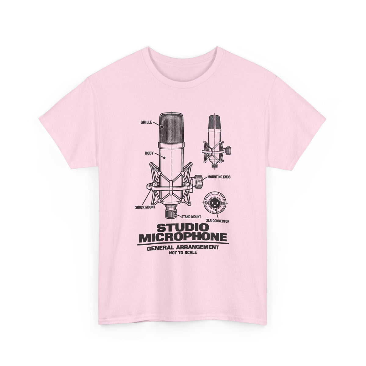 Studio Microphone Blueprint T-Shirt