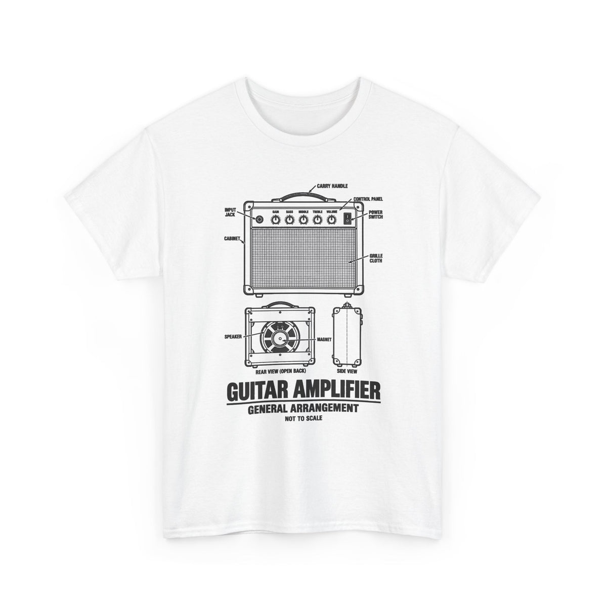 Guitar Amplifier Blueprint T-Shirt