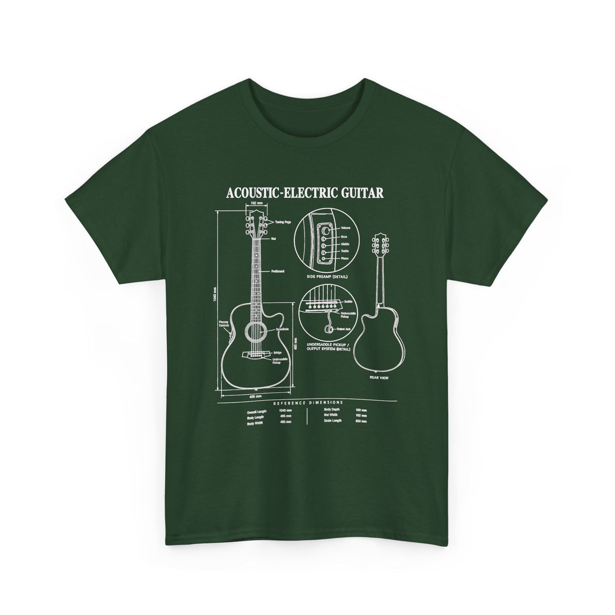 Acoustic-Electric Guitar Blueprint T-Shirt
