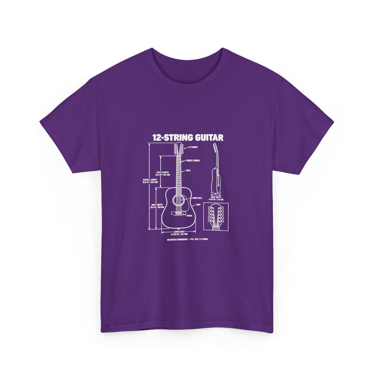 12-String Guitar Blueprint T-Shirt