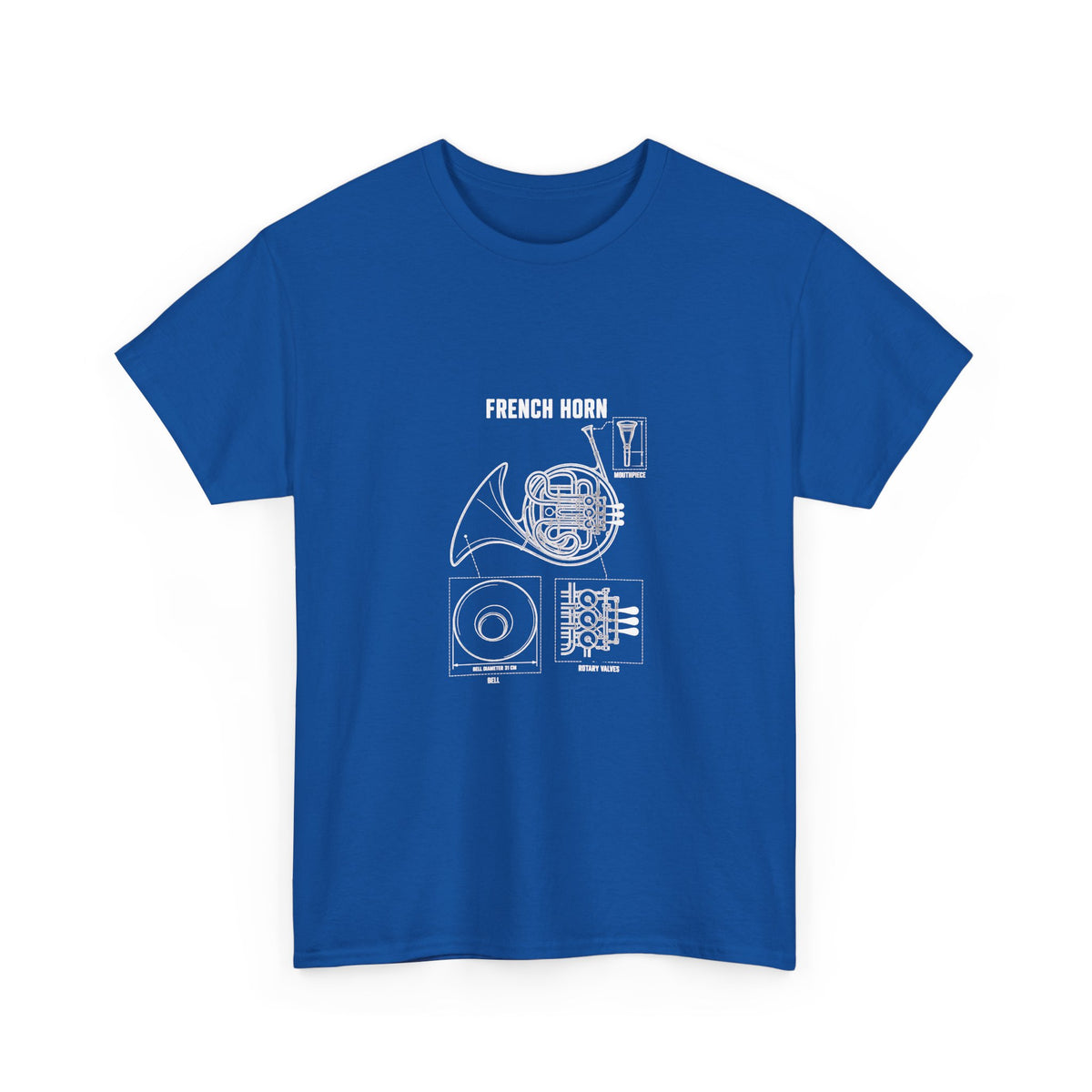French Horn Blueprint T-Shirt