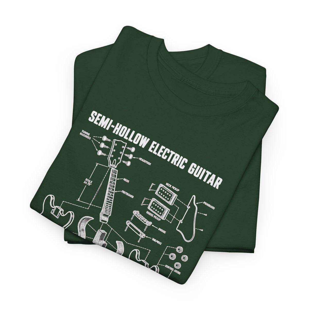Baritone Electric Guitar Blueprint T-Shirt