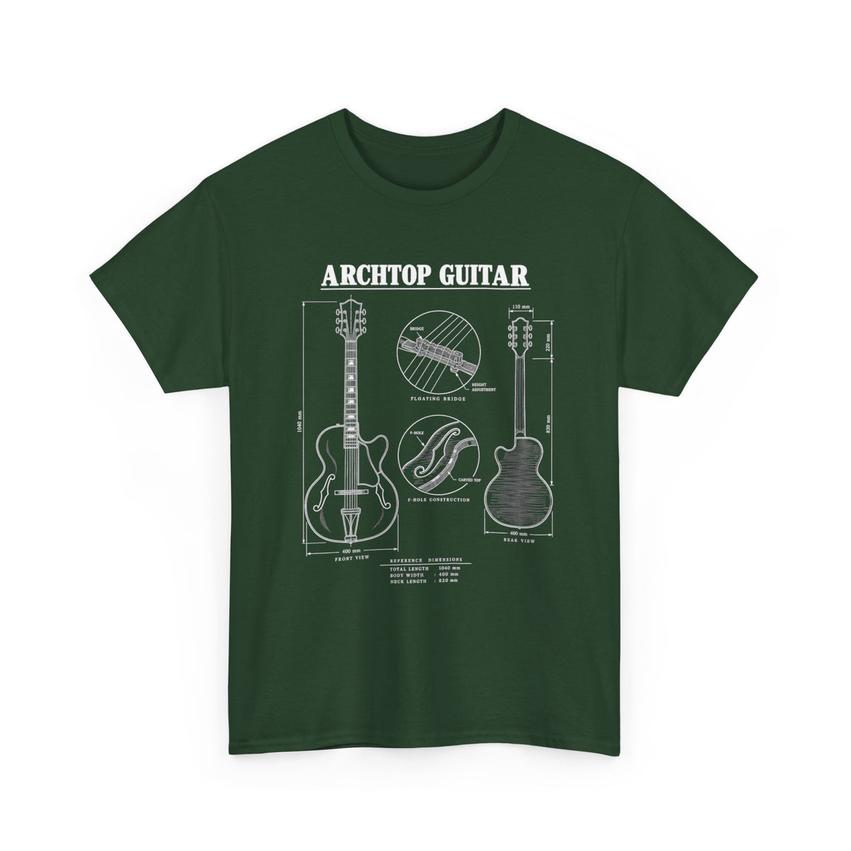 Archtop Guitar Blueprint T-Shirt