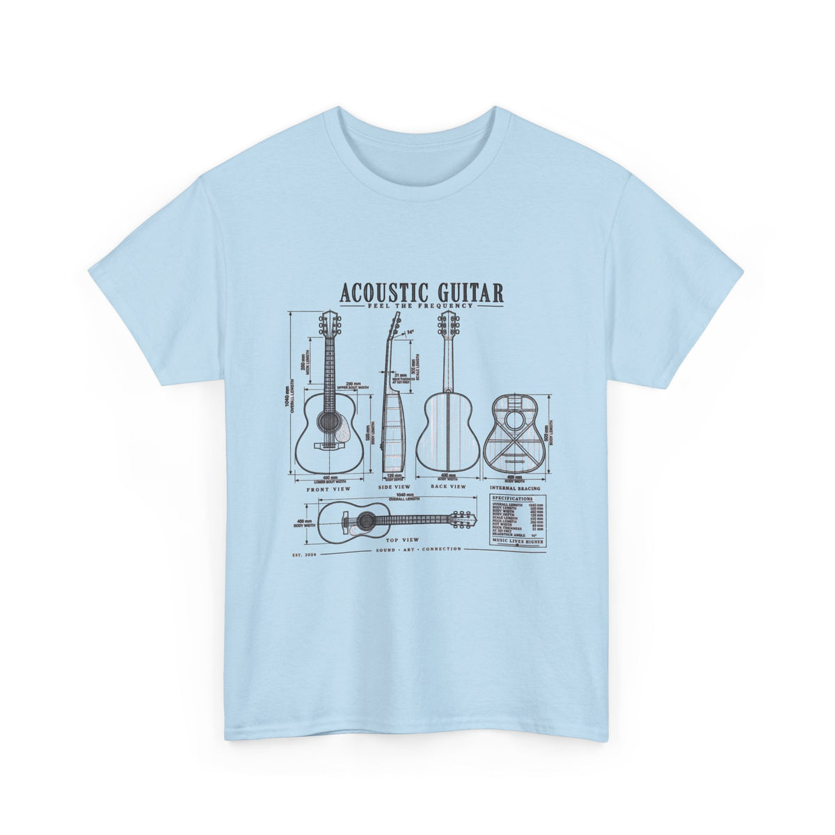 Acoustic Guitar Blueprint T-Shirt
