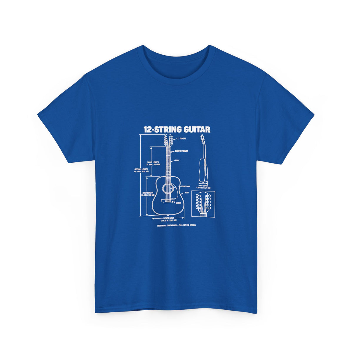 12-String Guitar Blueprint T-Shirt