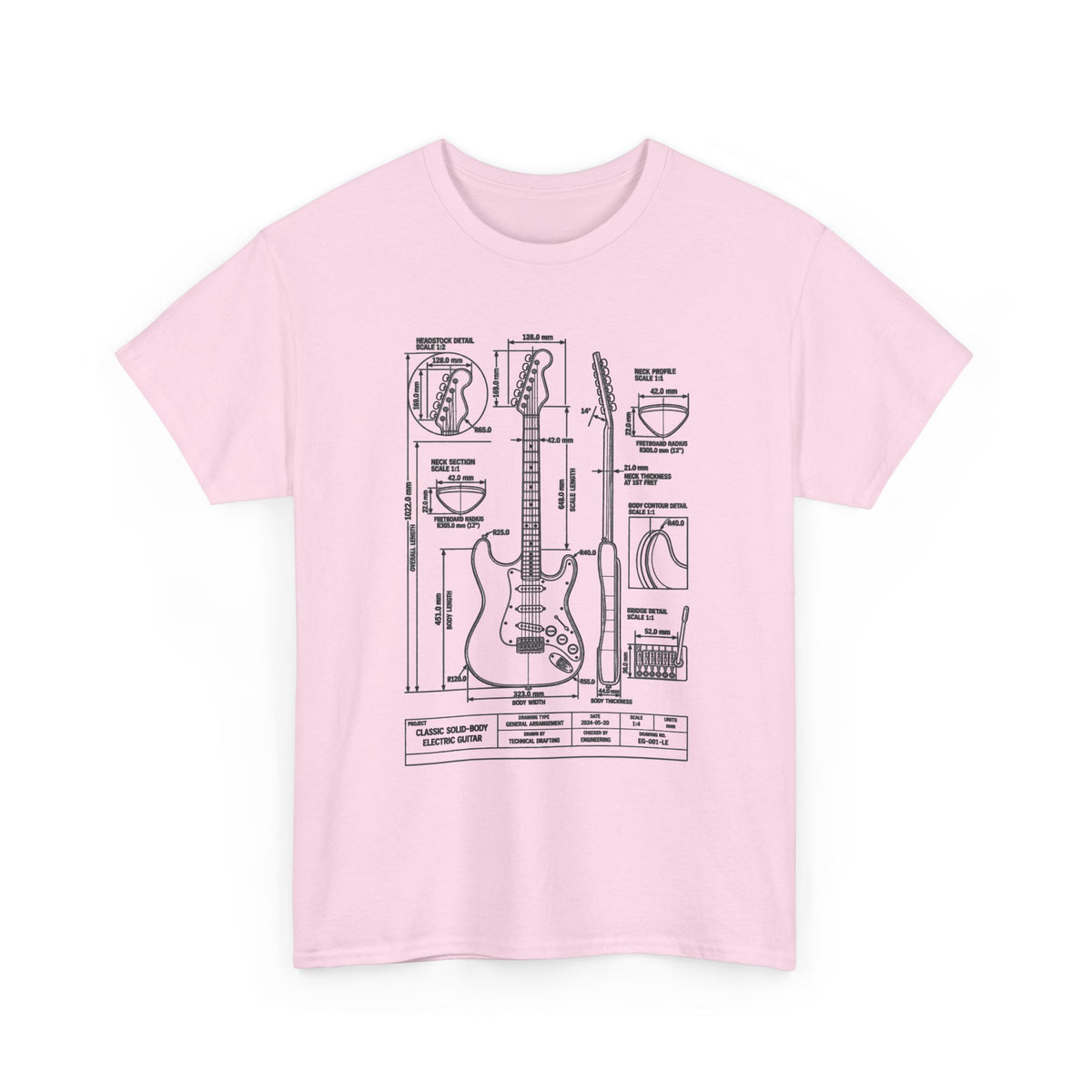 Electric Guitar Blueprint T‑Shirt